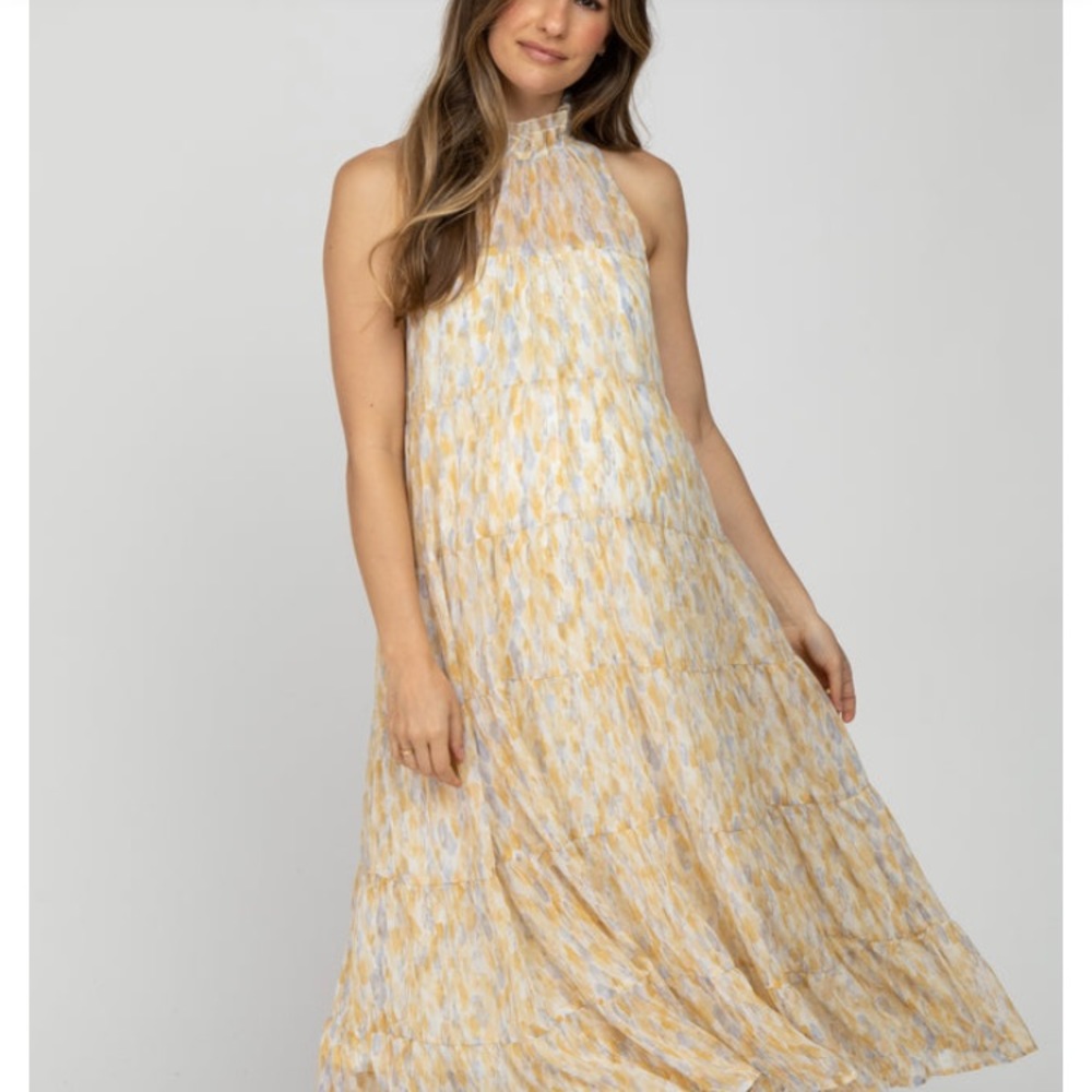 Maternity Dress: Never worn - Pink Blush Maternity - Sleeveless - Pale Yellow
